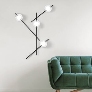 Svítidlo miloox by Sforzin černá/čirá/opálová kov/sklo