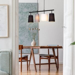 Svítidlo Briloner černá/šedá/bílá textil/kov