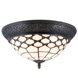 Svítidlo Clayre&Eef černá/bílá sklo/polyresin