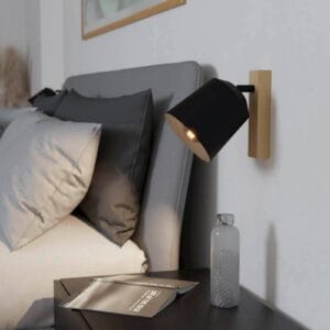 Svítidlo EGLO hnědá/černá dřevo/ocel