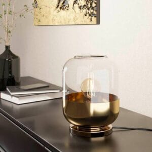 Svítidlo EGLO zlatá/čirá ocel/sklo pařené