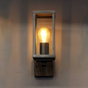 Svítidlo Eco-Light matná černá/tmavé dřevo hliník/sklo/dřevo