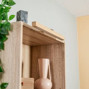 Svítidlo Envostar černá/světlé dřevo Kov/olejované dubové dřevo