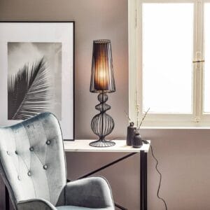 Svítidlo Euluna černá ocel/tkanina