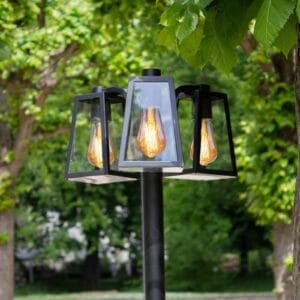 Svítidlo LUTEC matná černá hliník/sklo