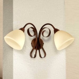 Svítidlo Lam hnědá/krémová kov/sklo