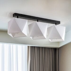 Svítidlo Lamkur černá/bílá ocel/textil