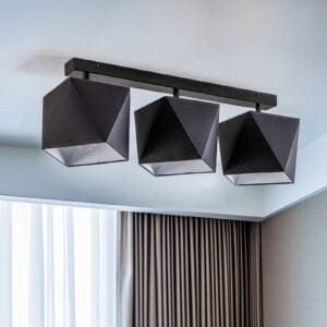 Svítidlo Lamkur černá ocel/textil