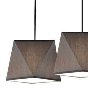 Svítidlo Lamkur černá/šedá ocel/textil