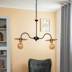 Svítidlo Lamkur černý/měď ocel/plast