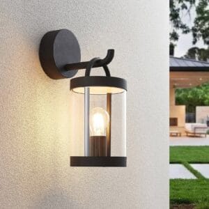 Svítidlo Lucande tmavě šedá/průhledná hliník/sklo