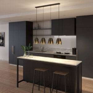 Svítidlo Lucande černá/zlatá kov/plast