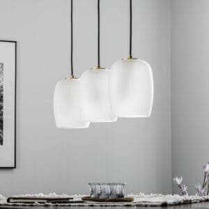 Svítidlo Lucande mosaz/písková bílá železo/sklo