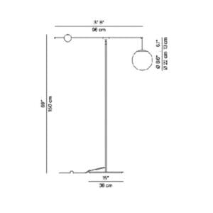 Svítidlo Luceplan kartáčovaná mosaz/opálová ocel/sklo foukané