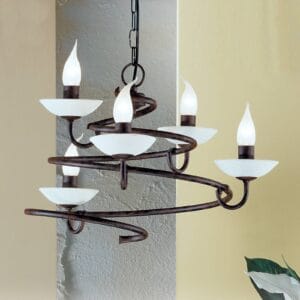 Svítidlo Orion antická hnědá/opálová bílá ocel/sklo