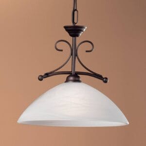 Svítidlo Orion antická hnědá/bílá kov/sklo