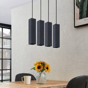 Svítidlo PRIOS pískově černá železo/hliník