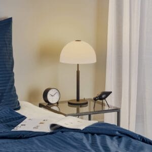 Svítidlo Rothfels opálově bílá/černá sklo/mosaz/nerezová ocel