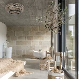 Svítidlo Steinhauer černá/přírodní kov/bambus