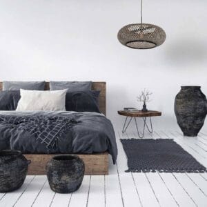 Svítidlo Steinhauer černá/přírodní kov/bambus