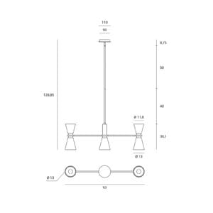 Svítidlo miloox by Sforzin šedá/černá kov