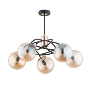 Svítidlo Alfa černá/zlatá/čitá kov/sklo