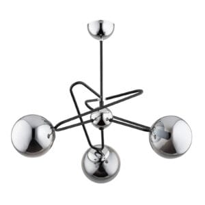 Svítidlo Alfa chrom/černý kov/sklo