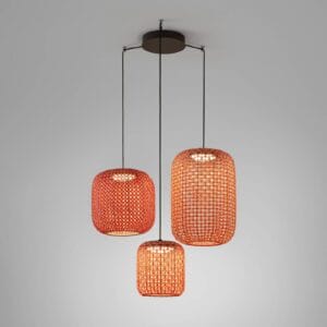 Svítidlo Bover grafitová hnědá/červená nerezová ocel/hliník/syntetické vlákno/polykarbonát