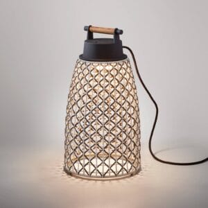 Svítidlo Bover grafitově hnědá/hnědá nerezová ocel/hliník/syntetické vlákno/teak/polykarbonát