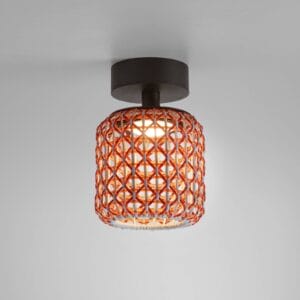 Svítidlo Bover grafitově hnědá/červená nerezová ocel/hliník/syntetické vlákno/polykarbonát