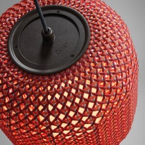 Svítidlo Bover grafitově hnědá/červená nerezová ocel/hliník/syntetické vlákno/polykarbonát