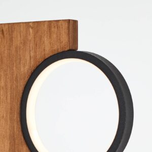 Svítidlo Brilliant světle hnědá/černá dřevo/kov