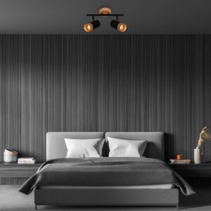 Svítidlo Briloner černá/světlé dřevo Kov/dřevo