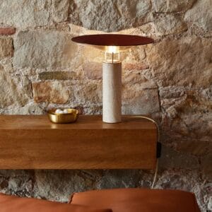 Svítidlo Carpyen travertin/kůže hnědá/mosaz kámen/mosaz/kůže