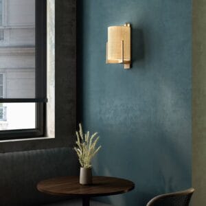 Svítidlo Carpyen přírodní béžová/dub přírodní/hnědá textilie z palmových vláken/dubové dřevo/kůže