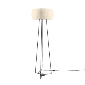 Svítidlo Carpyen perlově bílá/černá polyesterové hedvábí/kov