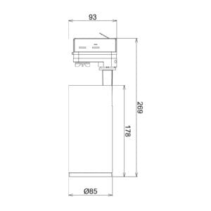Svítidlo Deko-Light černá (RAL 9005) Hliník/PMMA
