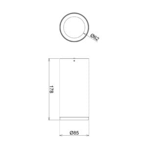 Svítidlo Deko-Light černá (RAL 9005) hliník/PMMA