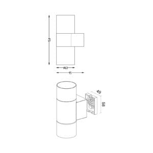Svítidlo Deko-Light černošedá (RAL 7021)/čirá hliníkový odlitek