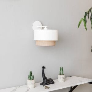 Svítidlo Duolla bílá/krémová/hnědá bavlna/kov/juta