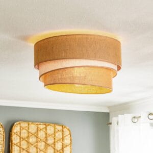 Svítidlo Duolla přírodní hnědá/bílá Jutový textil/bavlněný textil