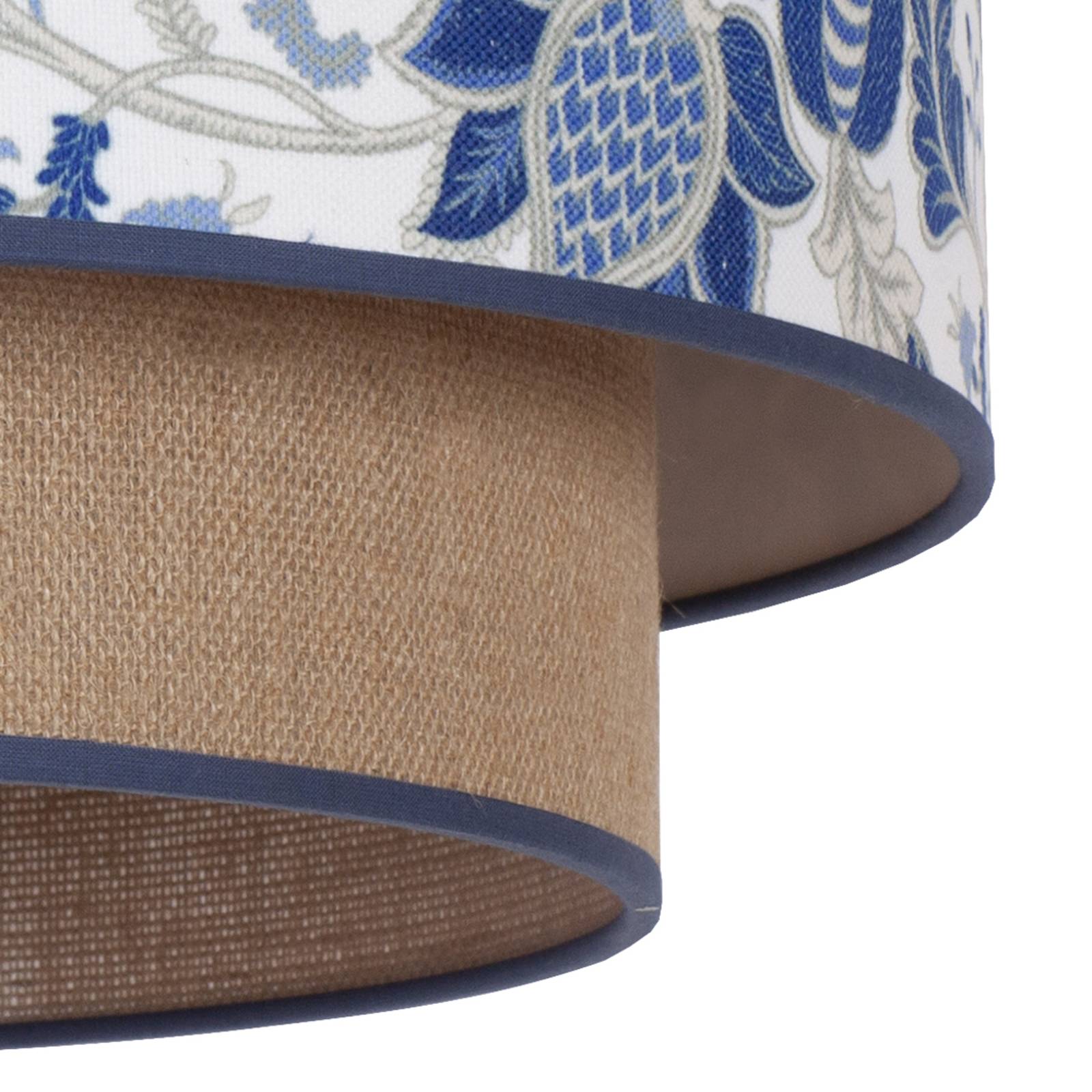 Svítidlo Duolla modrá/hnědá bavlna/juta/kov