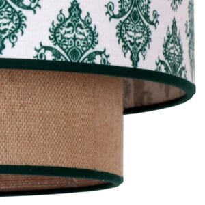 Svítidlo Duolla zelená/hnědá bavlna/juta/kov