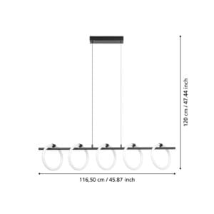 Svítidlo EGLO černá/bílá ocel/plast