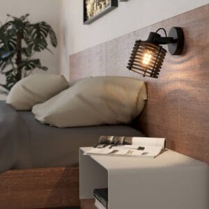 Svítidlo EGLO černá ocel/dřevo