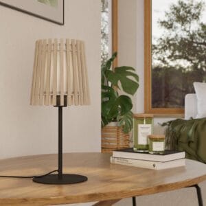 Svítidlo EGLO světlé dřevo/bílá/černá dřevo/textil/ocel