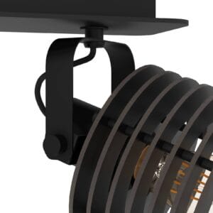 Svítidlo EGLO černá ocel/dřevo