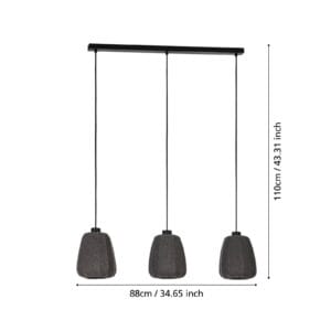 Svítidlo EGLO černá ocel/textil