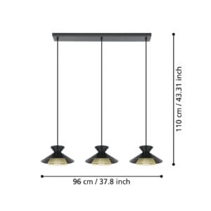 Svítidlo EGLO černá/mosaz ocel