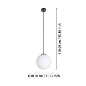 Svítidlo EGLO černá/bílá ocel/sklo